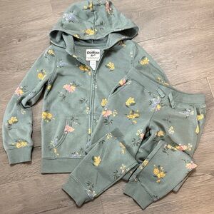 OshKosh B'gosh Green Floral Hoodie and Joggers